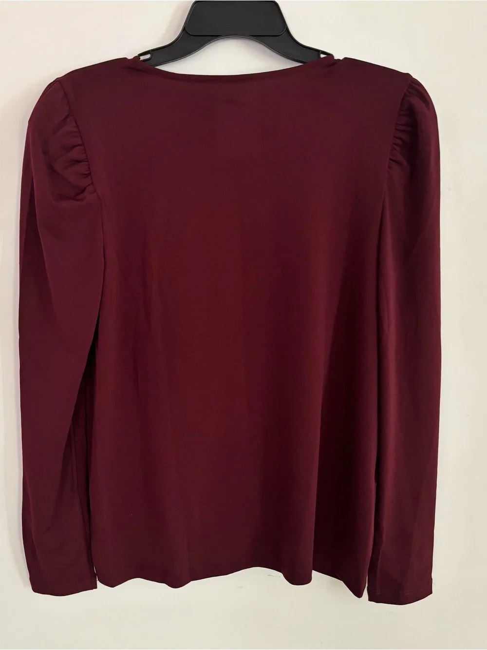 NWT Nine West Burgundy Twist Front Puff Sleeve Top Medium